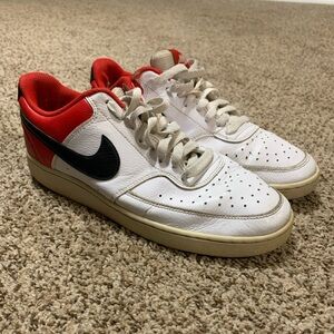 Nike Men's White, Red, and Black Sneakers
